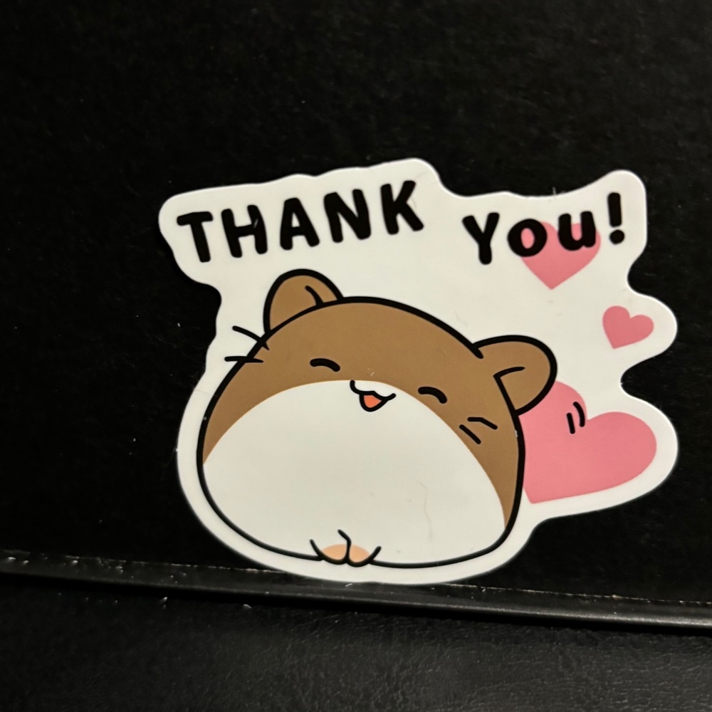 HAMSTER THANK YOU STICKER